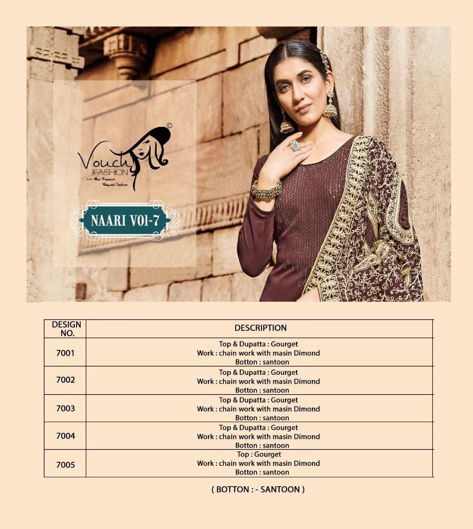Vouch Naari Vol 7 Wholesale Georgette Salwar Suits Catalog